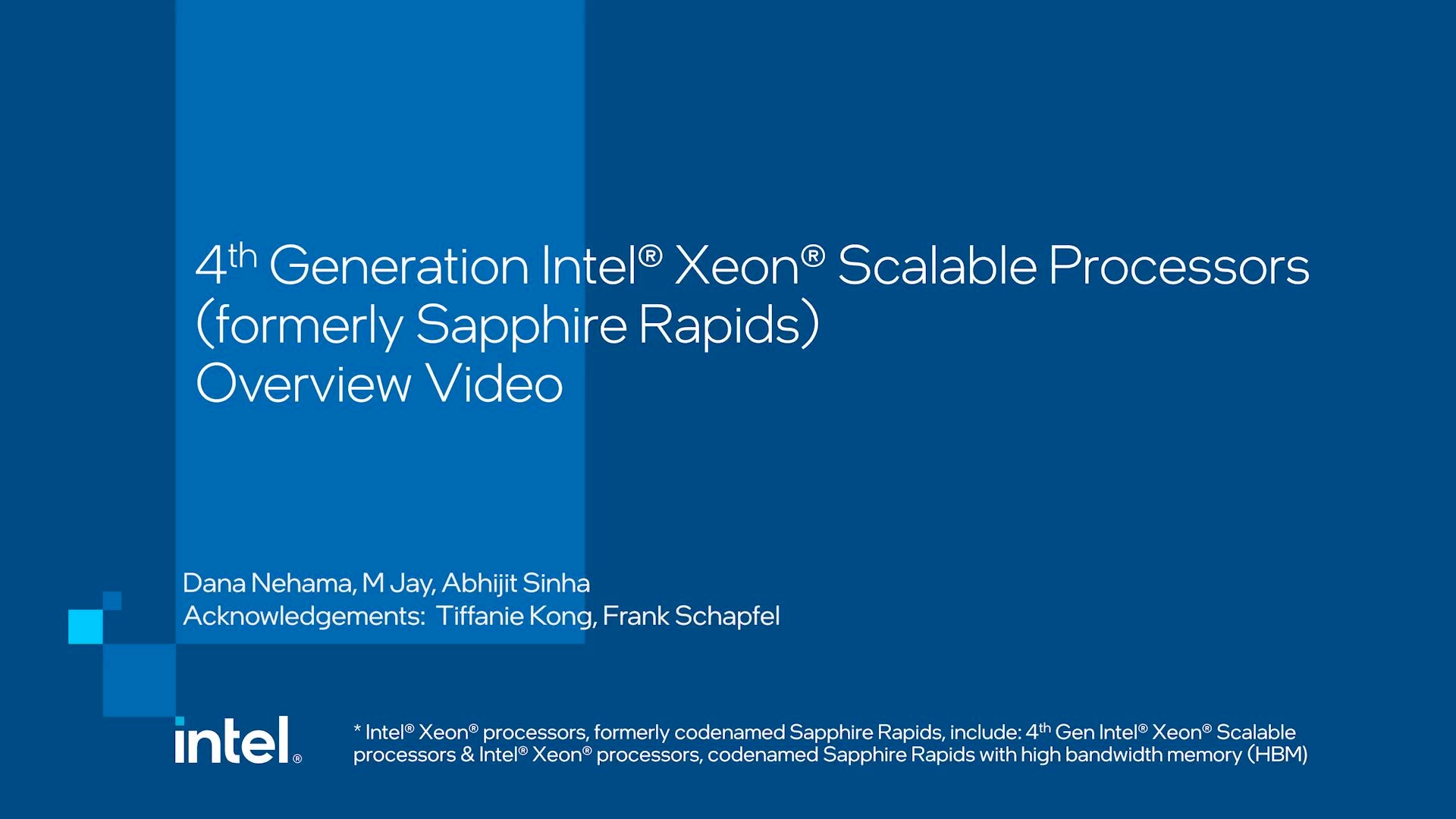 4th Generation Intel® Xeon® Scalable Processors Overview Video