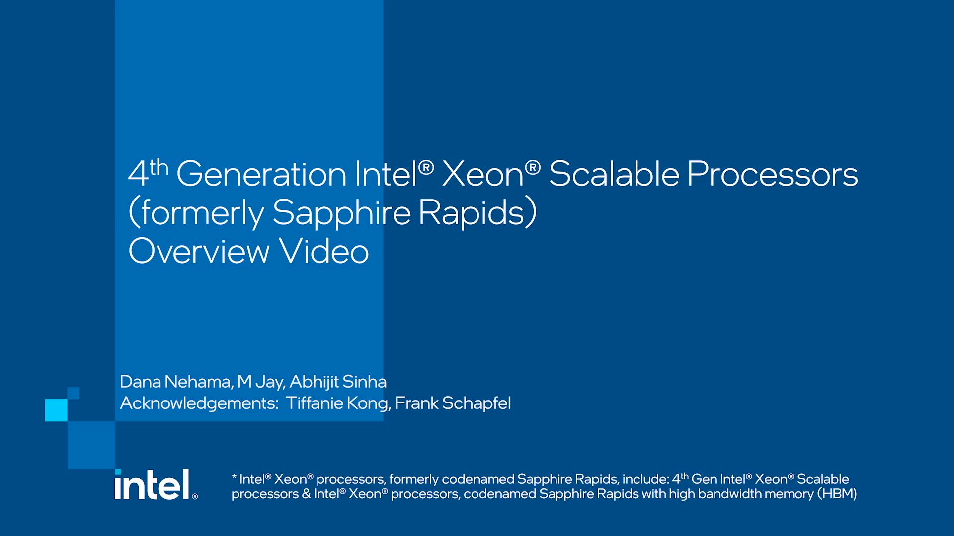 4th Generation Intel® Xeon® Scalable Processors Overview Video