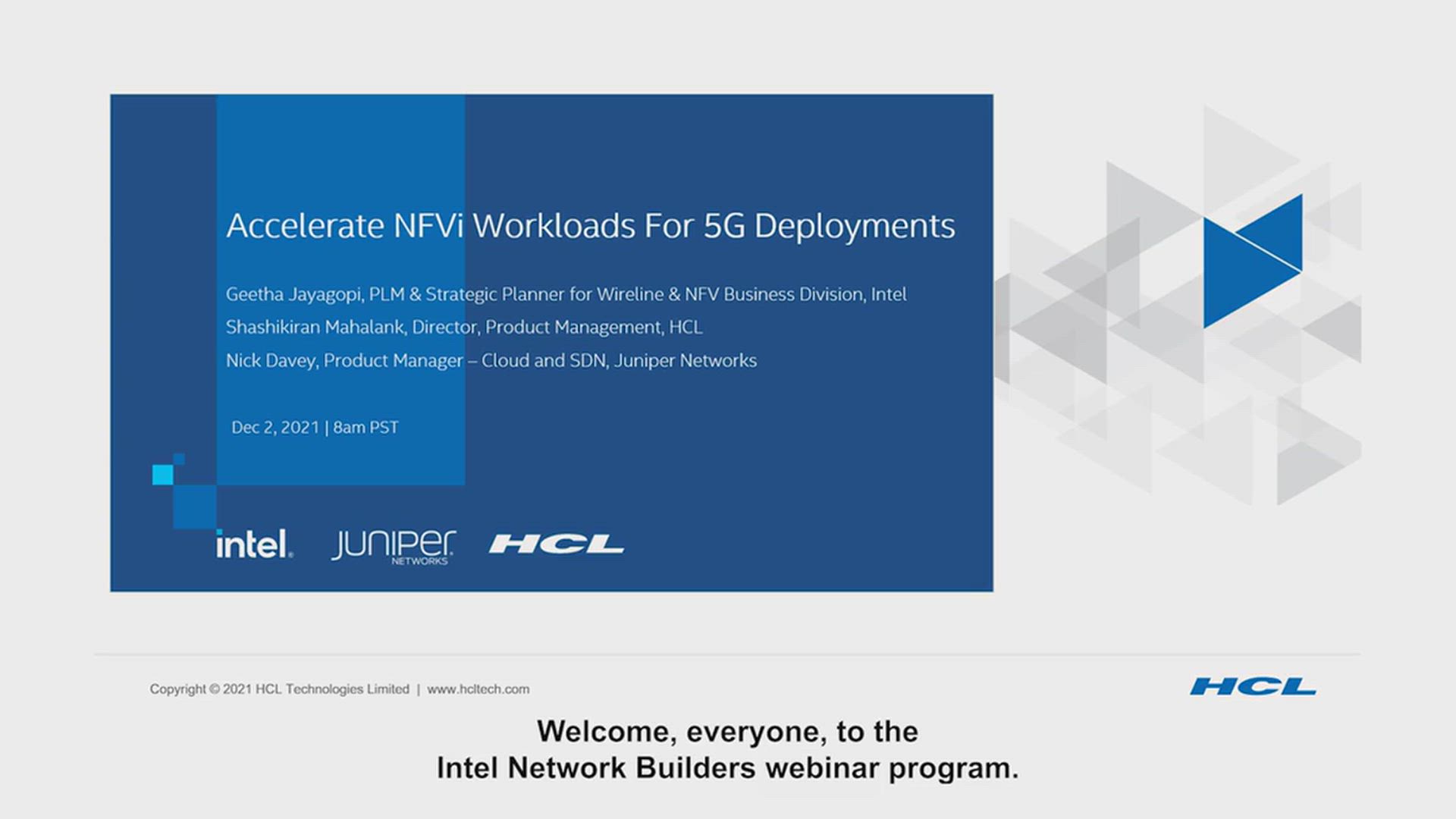Accelerate NFVi Workloads For 5G Deployments