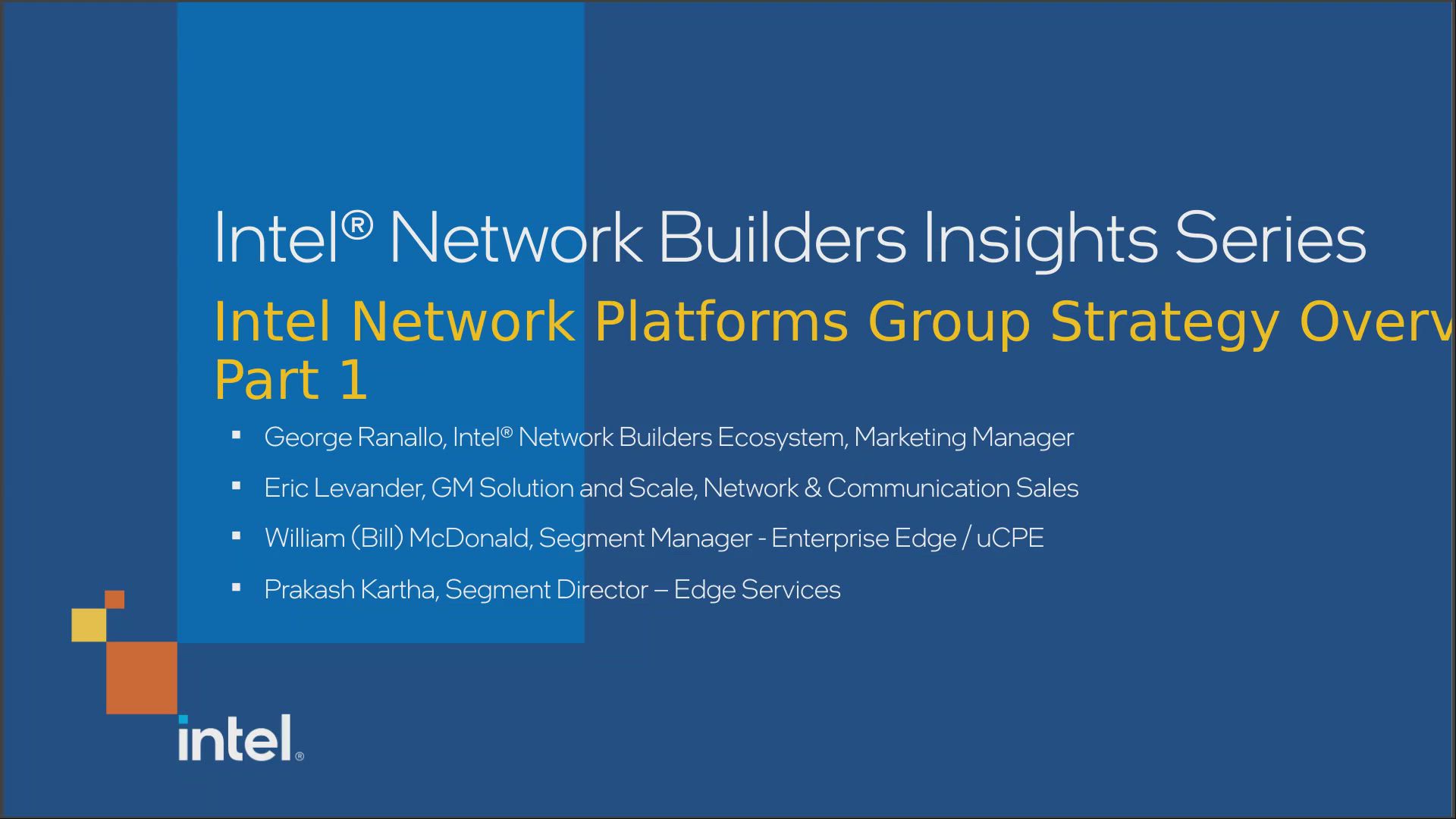 Intel Network Platforms Group Strategy Overview Part 1